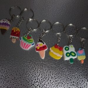Colorful Ice Cream and Cupcake Keychains